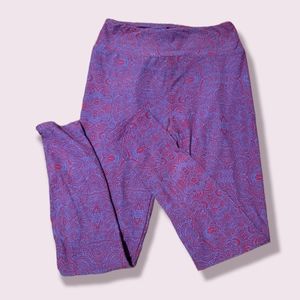 LuLaRoe One Size Purple and Blue Leggings NWOT